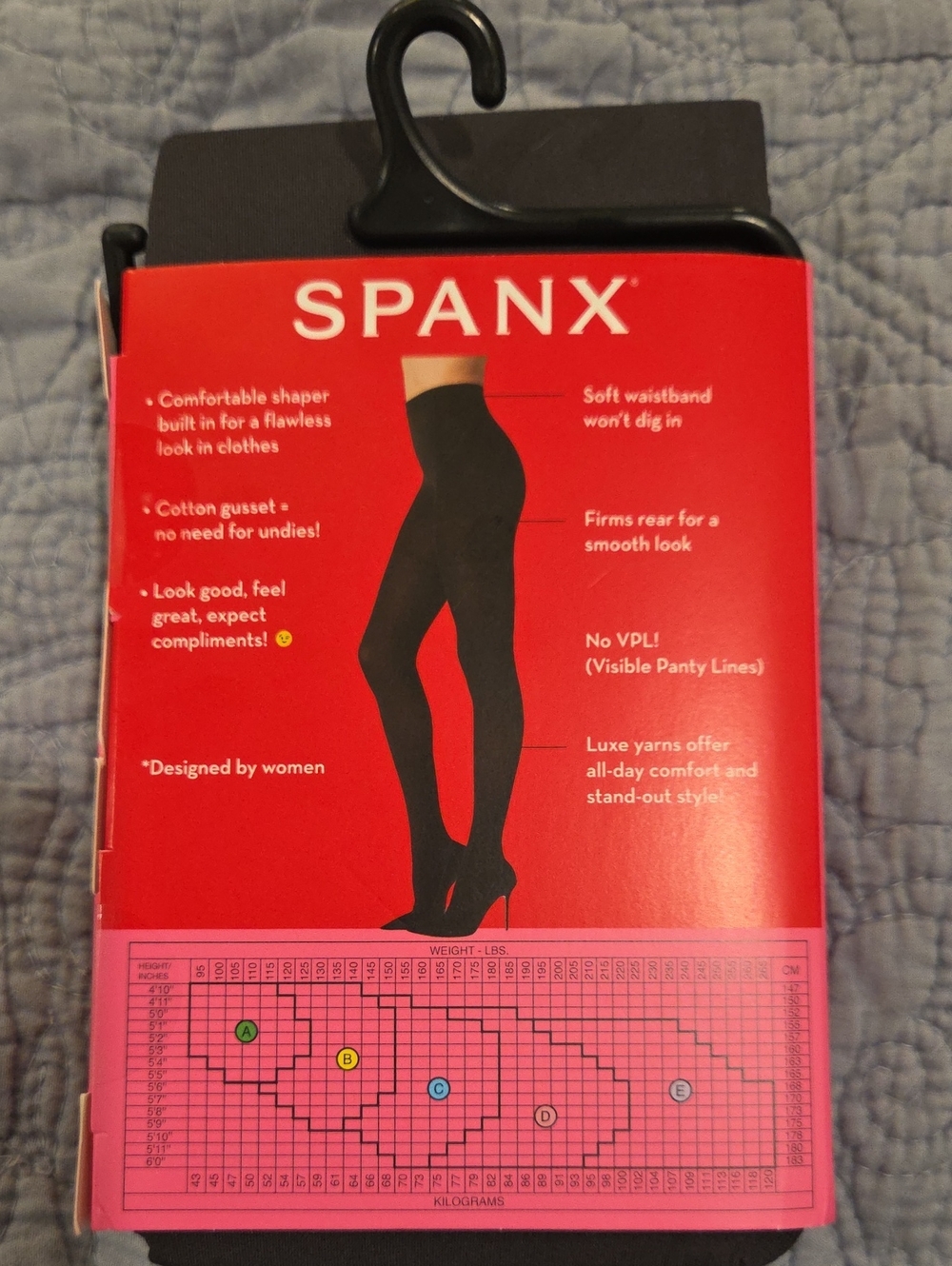 SPANX Tight-End Tights in Charcoal, Size E, New In Package! - Picture 5 of 9